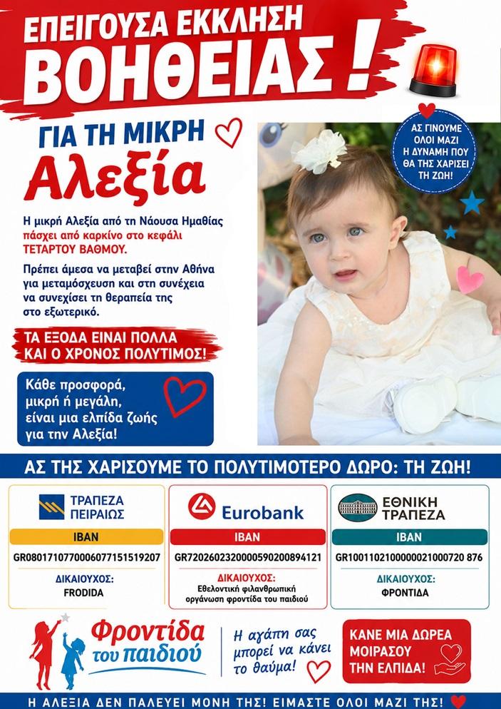 Η μικρή Αλεξία χρειάζεται τη βοήθειά μας