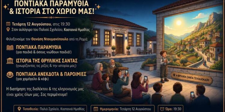 Ποντιακά παραμύθια και ιστορίες ζωντανεύουν στην Καστανιά