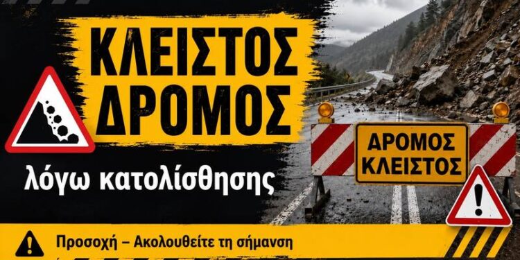 Νάουσα: Έκκληση να μην αφαιρούνται οι πινακίδες από κλειστούς – λόγω κατολισθήσεων – δρόμους