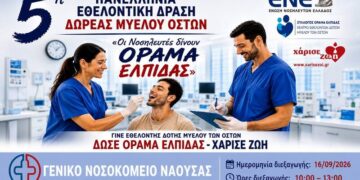 Εθελοντική δράση δωρεάς μυελού των οστών στο Νοσοκομείο Νάουσας στις 16 Σεπτεμβρίου