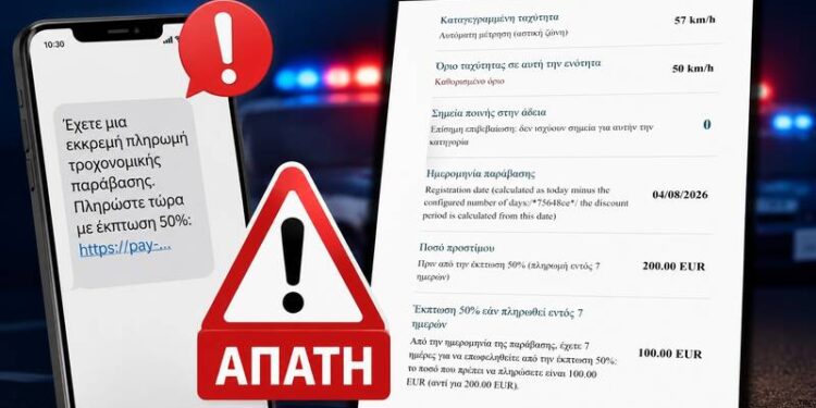 Προσοχή στα SMS για δήθεν κλήσεις της Τροχαίας – Η «έκπτωση 50%» κρύβει απάτη