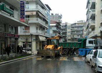Έκλεισε για εργασίες τμήμα της οδού Βενιζέλου στην Βέροια