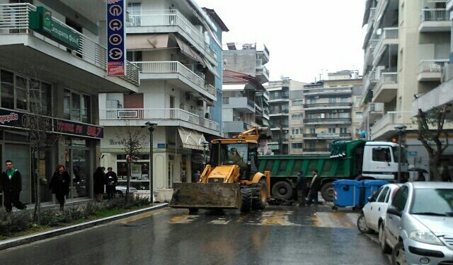 Έκλεισε για εργασίες τμήμα της οδού Βενιζέλου στην Βέροια