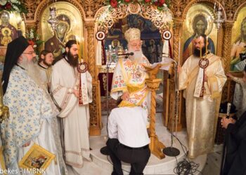 Κουρά μοναχού στην ιερά μονή Παναγίας Δοβρά