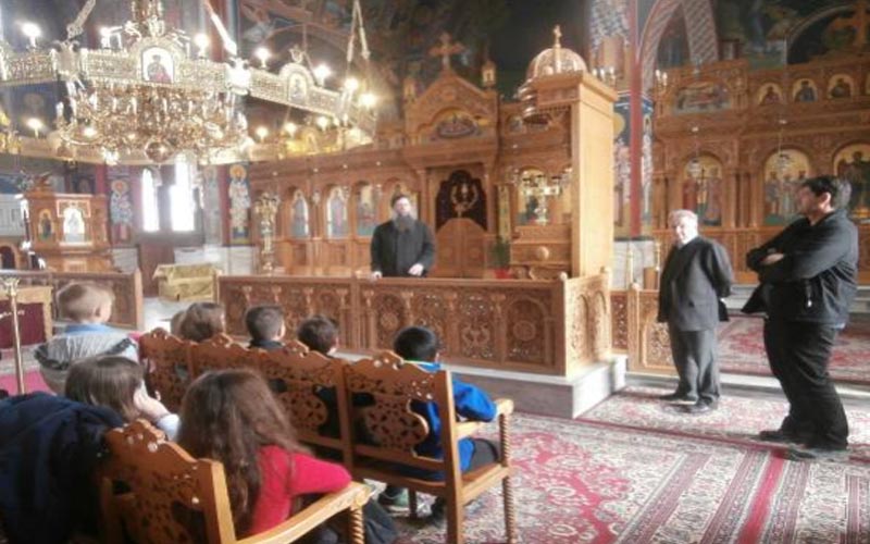 Επίσκεψη μαθητών του 1ου & 5ου Δημοτικού Αλεξάνδρειας στον Ιερό Ναό Κοιμήσεως της Θεοτόκου