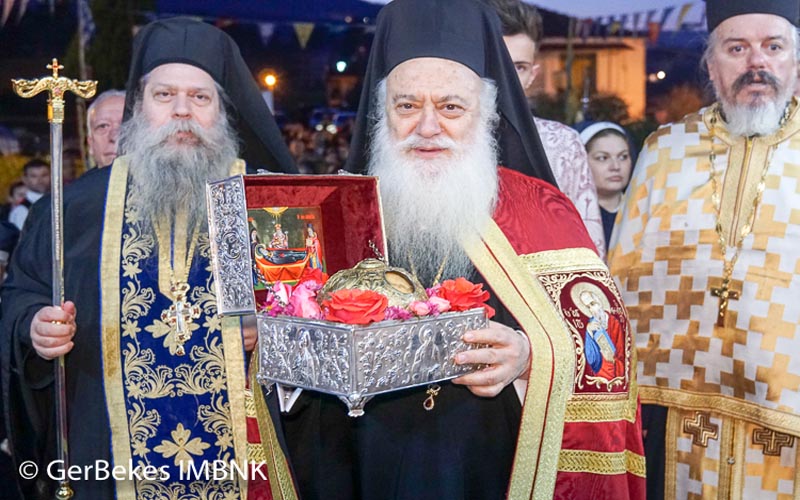 Υποδοχή της τιμίας Κάρας του οσίου Δαβίδ από την Εύβοια στον ιερό Ναό Αγίας Βαρβάρας