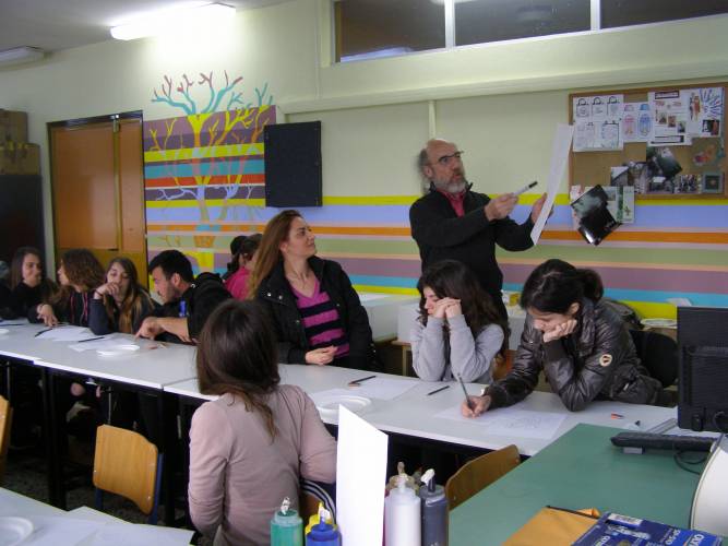 Ο ζωγράφος Βασίλης Βαφειάδης στο ΕΠΑΛ Βέροιας