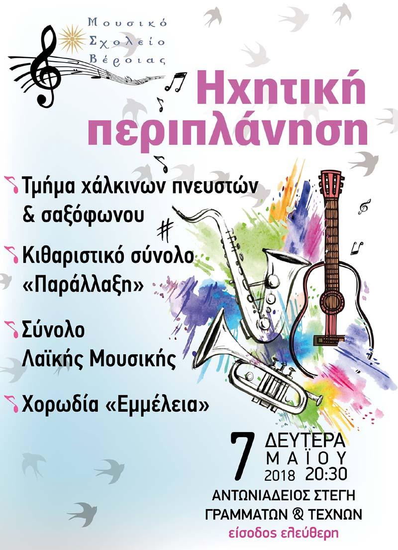 Συναυλία μουσικών συνόλων Μουσικού Σχολείου Βέροιας με τίτλο “Ηχητική Περιπλάνηση”