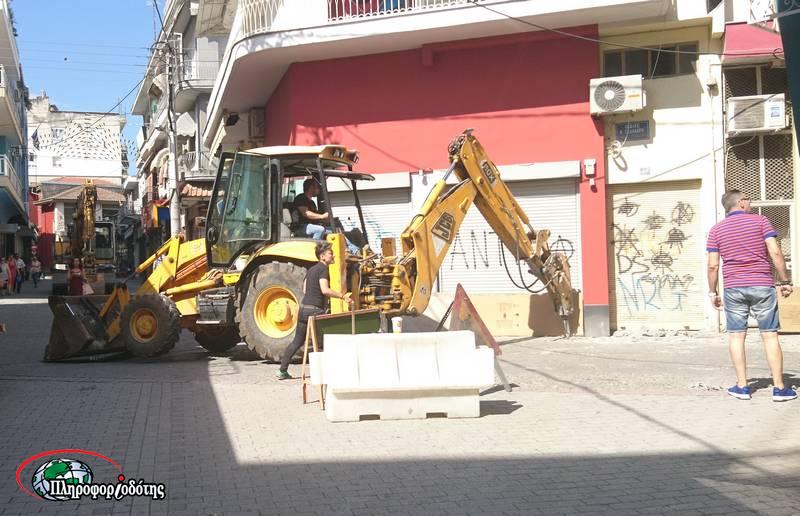 Εργοτάξιο ο εμπορικός πεζόδρομος Βέροιας – Ξεκίνησαν οι εργασίες αναβάθμισης (φωτογραφίες, βίντεο)