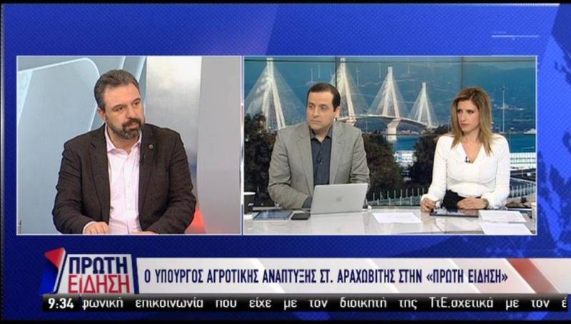 Αραχωβίτης στην ΕΡΤ: Τα προβλήματα των αγροτών δεν λύνονται με ανέξοδους λαϊκισμούς
