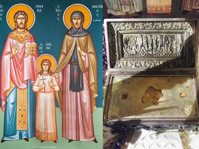 Τα Λείψανα των Αγ. Ραφαήλ, Νικολάου και Ειρήνης στην Πατρίδα