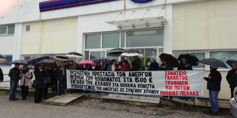 Συγκεντρώσεις έξω από τα καταστήματα του ΟΑΕΔ σε Βέροια, Γιαννιτσά και Νάουσα στις 10/11