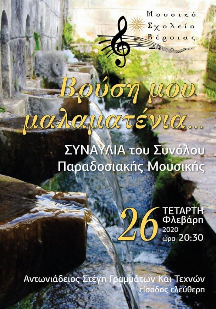 «Βρύση μου μαλαματένια…»: Συναυλία του Μουσικού Σχολείου Βέροιας