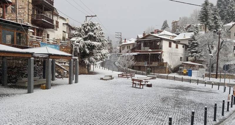 Ανοιξιάτικο χιόνι στα ορεινά της Ημαθίας