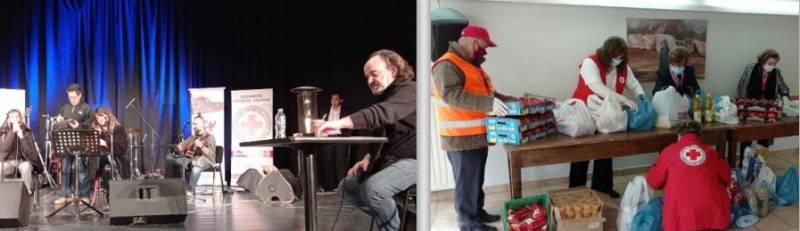 Τρόφιμα που συγκεντρώθηκαν από διαδικτυακή συναυλία διένειμε ο Ερυθρός Σταυρός Νάουσας
