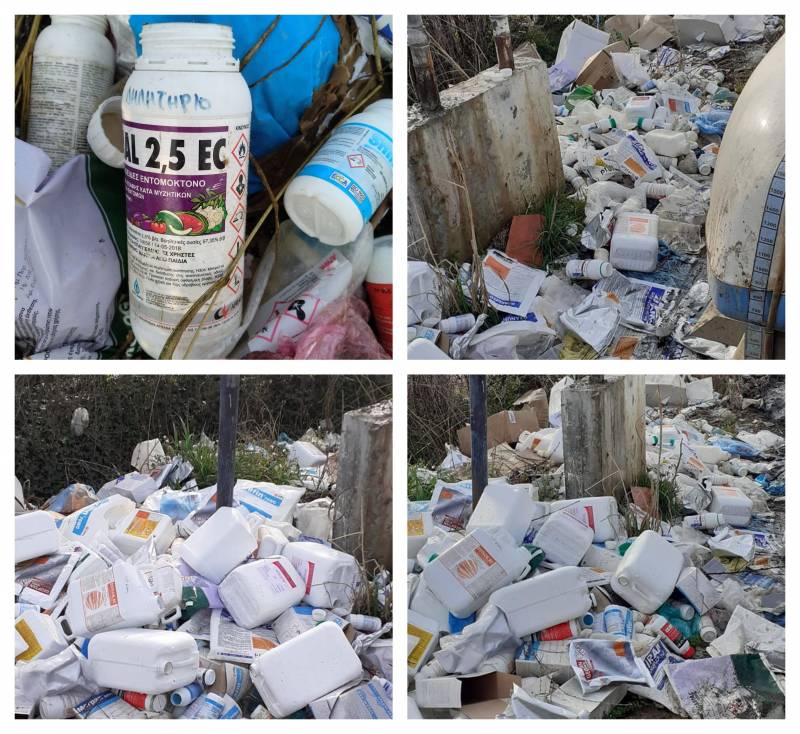 Συνεχίζεται η ανεξέλεγκτη ρίψη άδειων συσκευασιών φυτοφαρμάκων