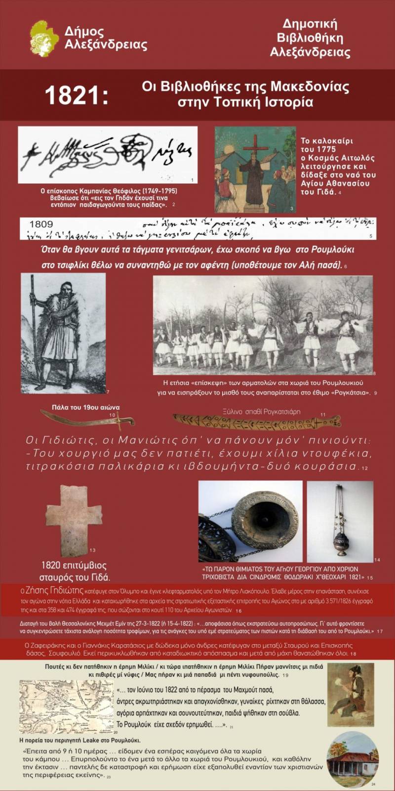 Διαδημοτική Έκθεση για την επέτειο των 200 χρόνων από την έναρξη της Ελληνικής Επανάστασης φιλοξενείται στην Αλεξάνδρεια