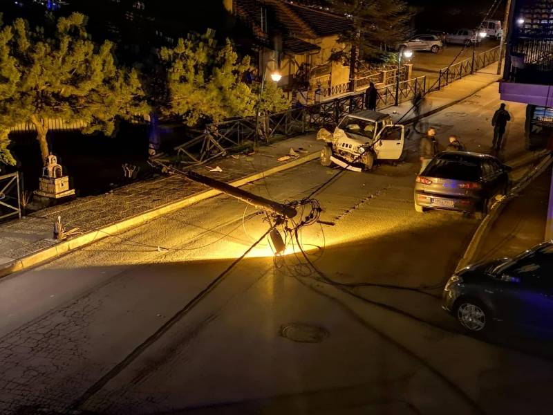 Έκοψε κολόνα ηλεκτρισμού σαν…πράσο