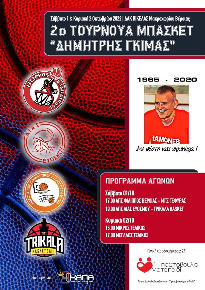Τον Οκτώβρη το 2o τουρνουά “Δημήτρης Γκίμας”