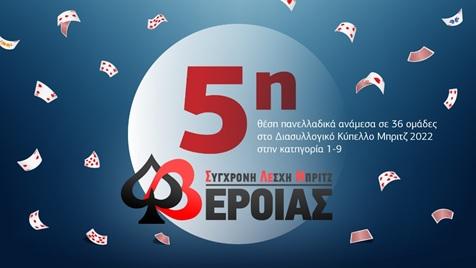 Πέμπτη θέση για την Σύγχρονη Λέσχη Μπριτζ Βέροιας στο διασυλλογικό