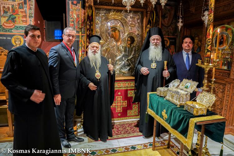 Υποδοχή του Επισκόπου Βελίκης Σιωνίου στην Μονή των Αγίων Πάντων Βεργίνης