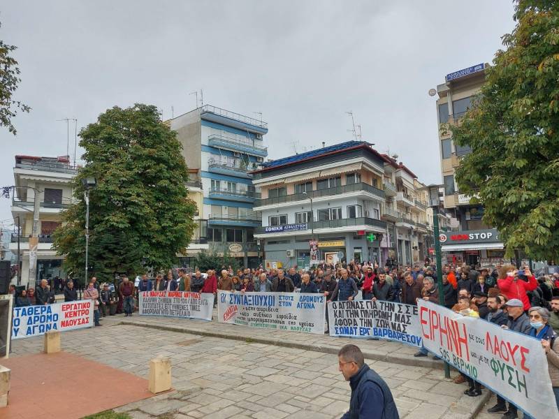 Μεγάλη απεργιακή συγκέντρωση στη Νάουσα
