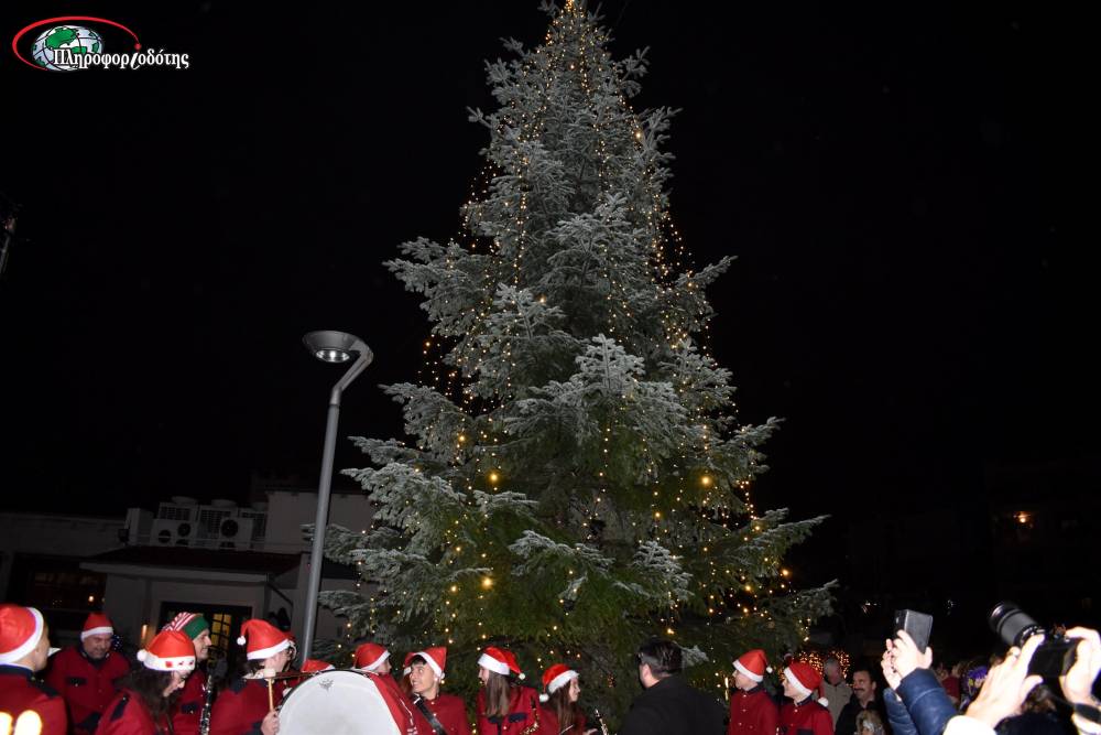 Φωταγωγήθηκε το Χριστουγεννιάτικο Δέντρο στην Ελιά (φωτογραφίες, βίντεο)