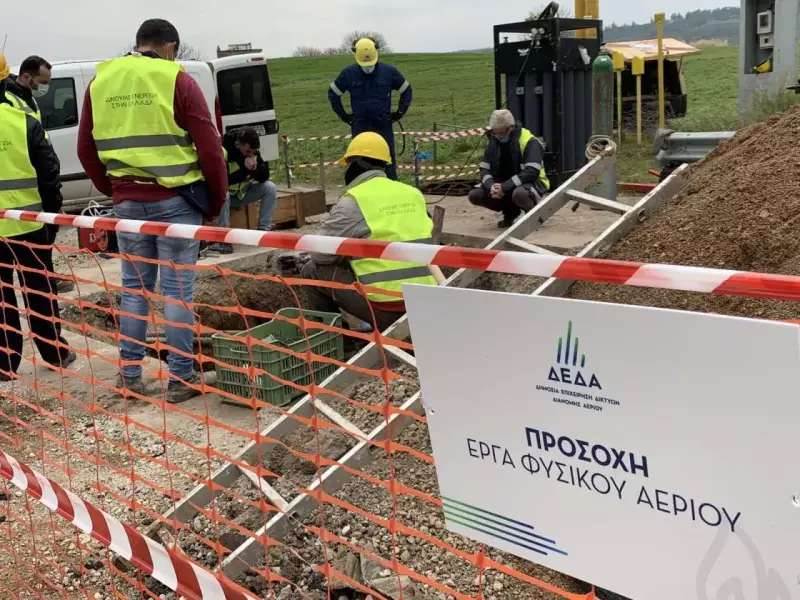 Εργασίες κατασκευής δικτύου φυσικού αερίου στην Αλεξάνδρεια