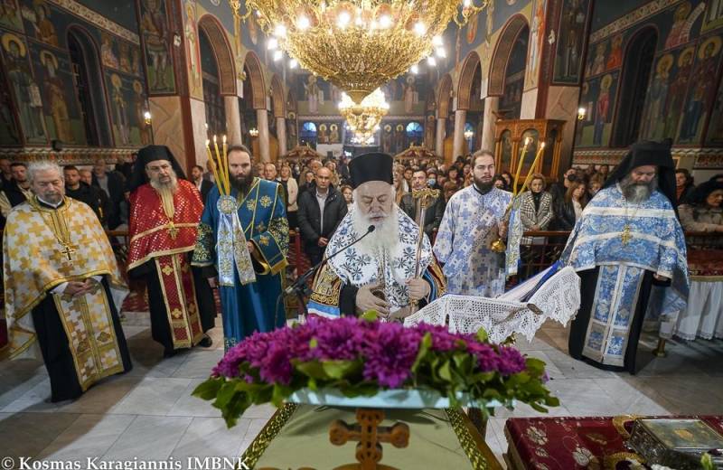 Υποδοχή Ιερών Λειψάνων Αγίων Ραφαήλ, Νικολάου και Ειρήνης και Α´ Στάση των Χαιρετισμών στο Πλατύ