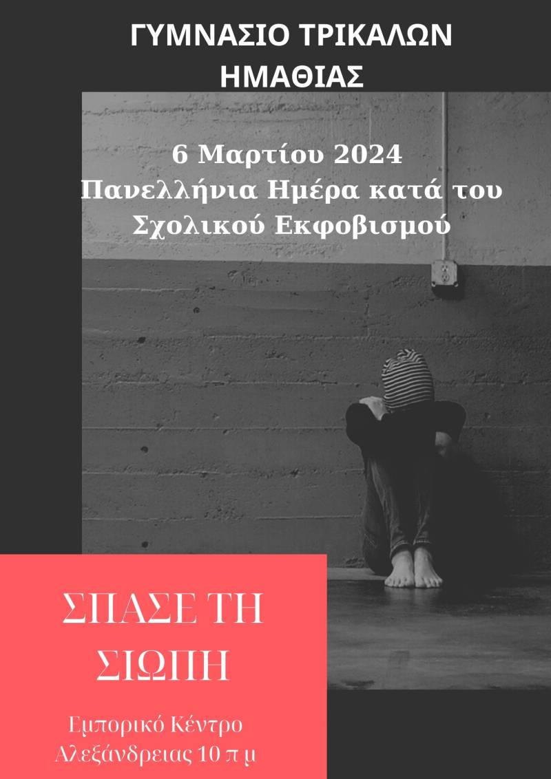 Γυμνάσιο Τρικάλων: “Σπάω τη Σιωπή, Ενώνουμε τις φωνές μας κατά της Βίας”