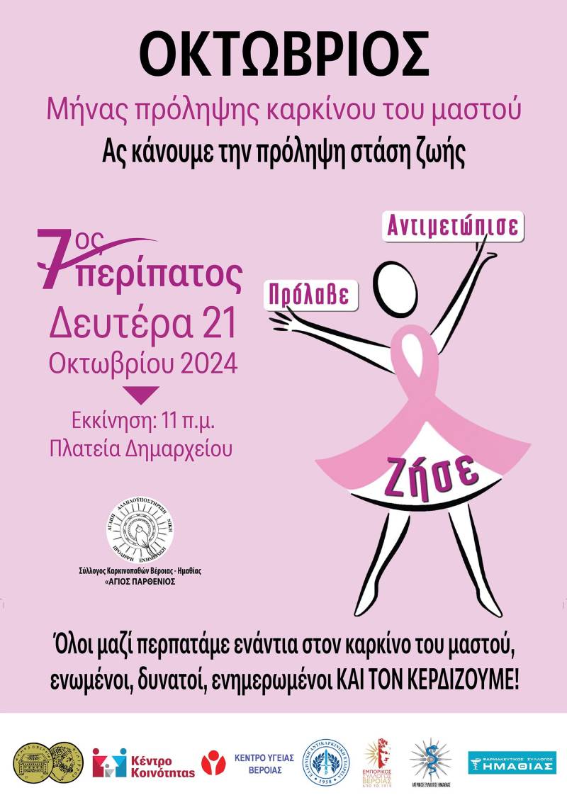 Σύλλογος Καρκινοπαθών Ημαθίας: Εκδήλωση για την πρόληψη του καρκίνου του μαστού
