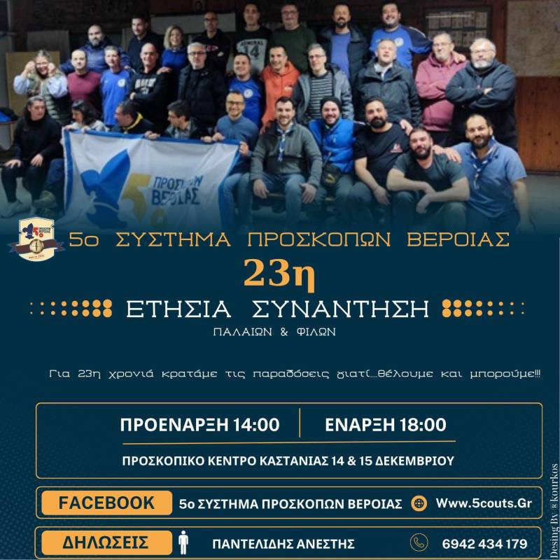 23 χρόνια συνάντησης και συντροφικότητας: Οι πρόσκοποι του 5ου Συστήματος Βέροιας ξανά μαζί