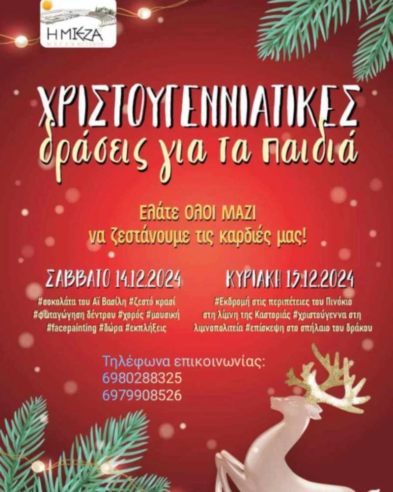 Χριστουγεννιάτικες δράσεις για παιδιά από την “Μίεζα” Κοπανού