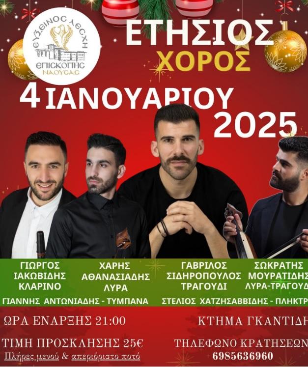 Αρχές Γενάρη ο ετήσιος χορός της Ευξείνου Λέσχης Επισκοπής Νάουσας