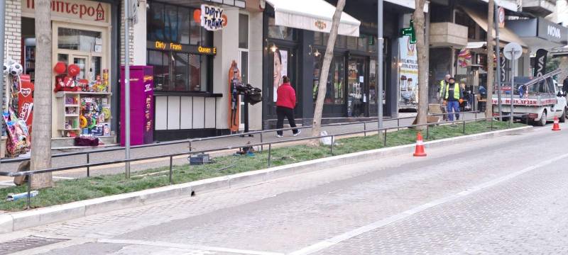 «Πρασίνισαν» τα παρτέρια της οδού Ελιάς στη Βέροια – Εκκρεμεί η αποκατάσταση του κυβόλιθου