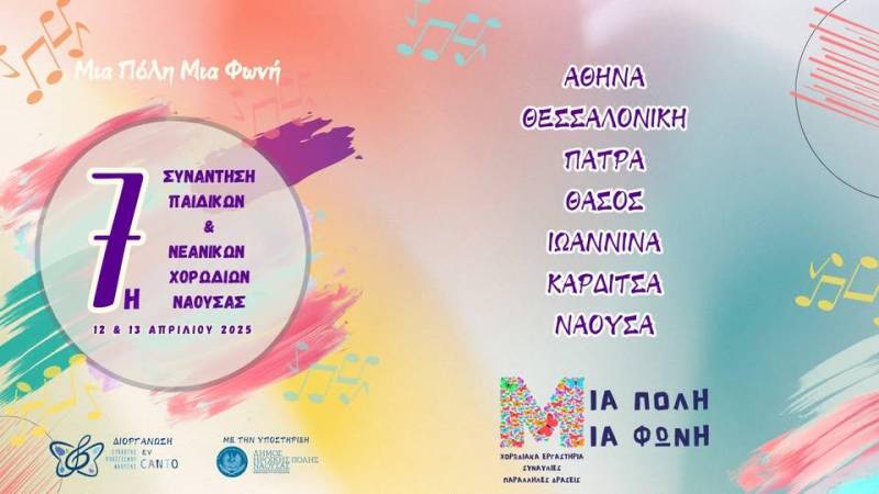 Το πρόγραμμα της 7ης Συνάντησης Παιδικών & Νεανικών Χορωδιών Νάουσας