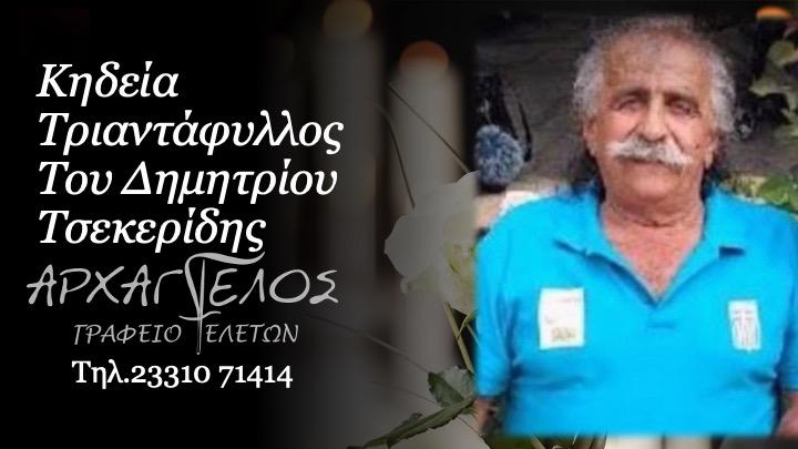 Κοινωνικά: Απεβίωσε ο Τριαντάφυλλος Τσεκερίδης