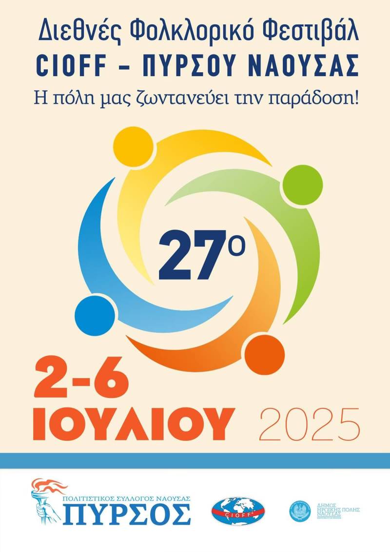 Το πρόγραμμα του 27ου Διεθνούς Φολκλορικού Φεστιβάλ CIOFF – ΠΥΡΣΟΣ Νάουσας