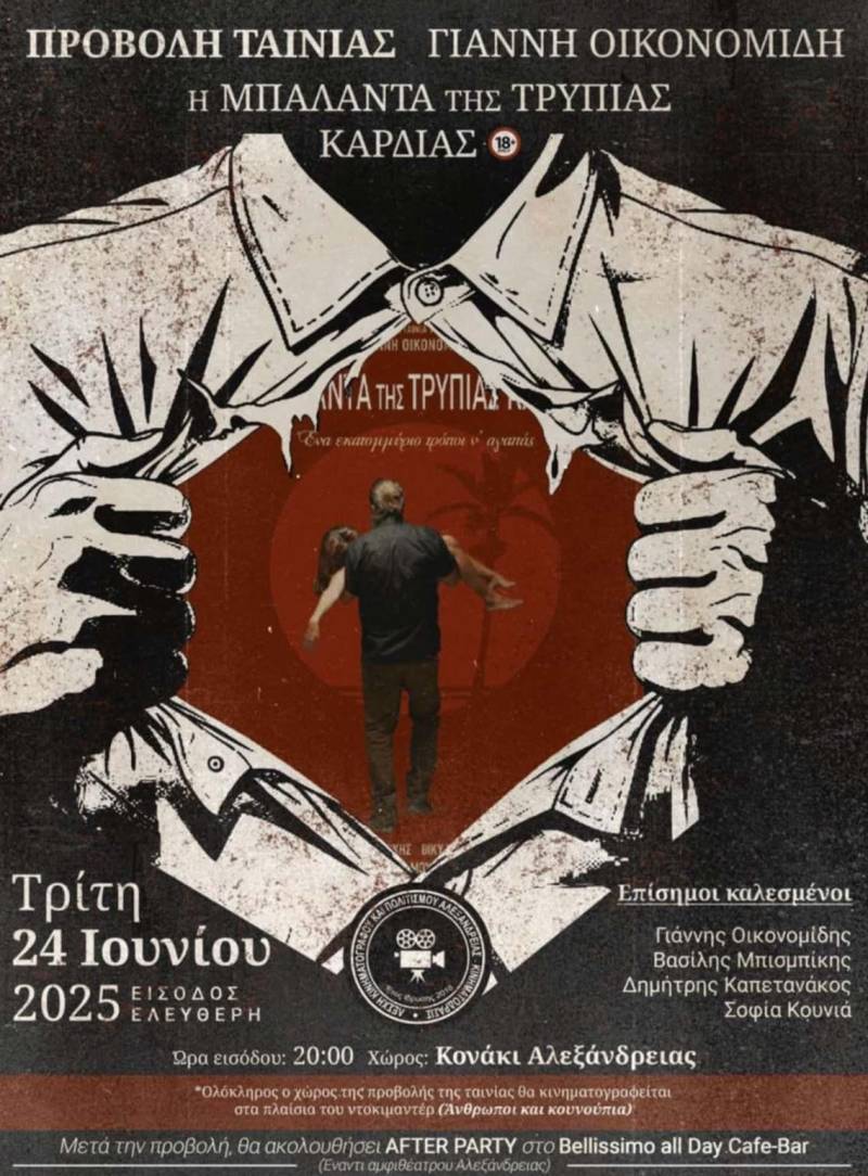 Καρδιά και Κουνούπια στο Κονάκι: Μια κινηματογραφική βραδιά με Οικονομίδη στην Αλεξάνδρεια