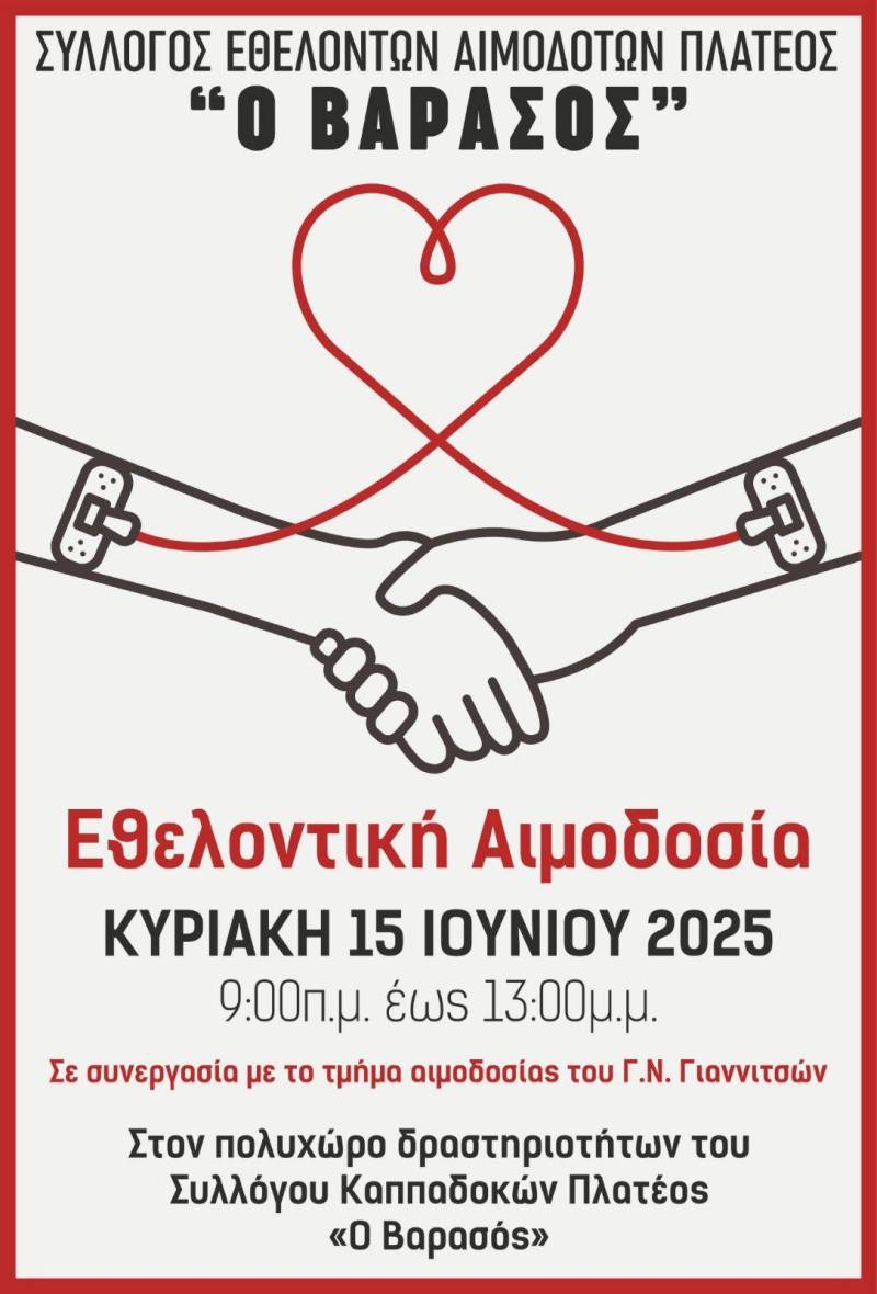 Εθελοντική αιμοδοσία στο Πλατύ