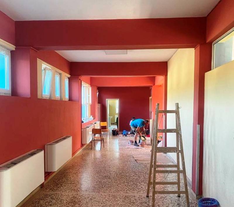 Ολοκληρώθηκε ο ελαιοχρωματισμός στο Γυμνάσιο Κοπανού, ξεκινά στο 2ο Γυμνάσιο Νάουσας