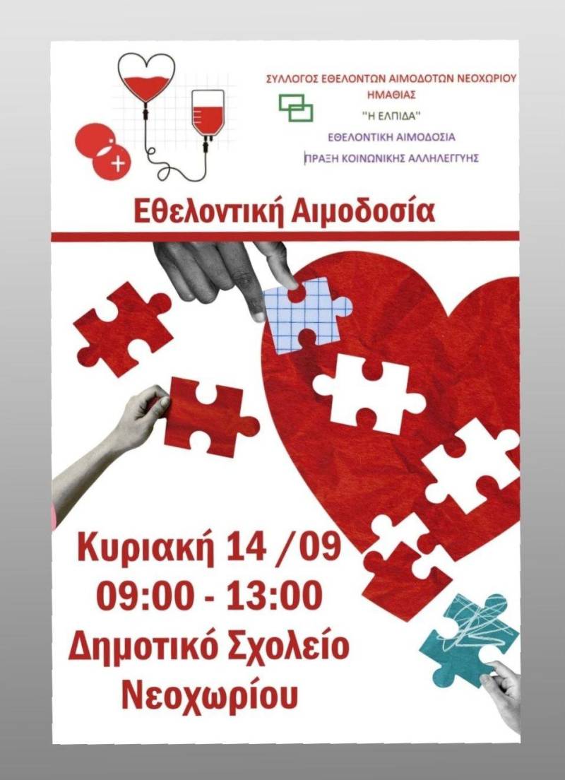 Εθελοντική αιμοδοσία στο Νεοχώρι