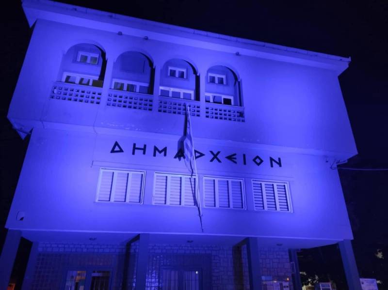 Συμβολική Φωταγώγηση του Δημαρχείου Νάουσας για την Παγκόσμια Ημέρα Διαβήτη