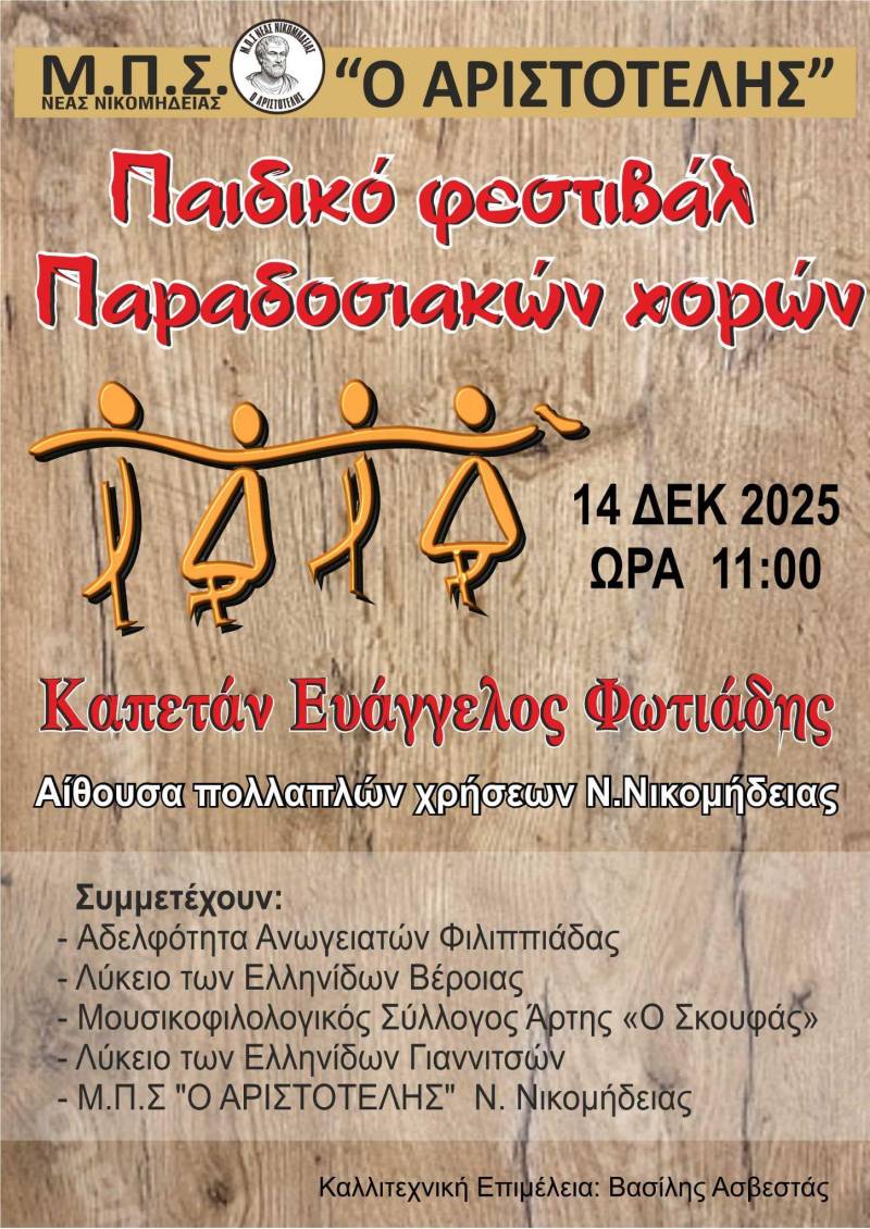 Παιδικό φεστιβάλ παραδοσιακών χορών στη Νέα Νικομήδεια