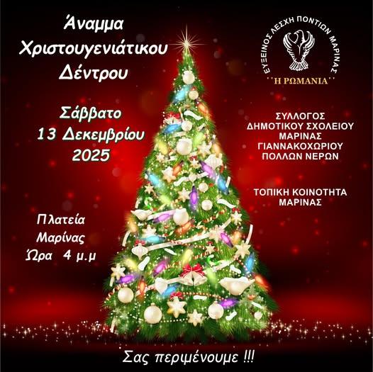 Άναμμα του Χριστουγεννιάτικου Δέντρου στη Μαρίνα