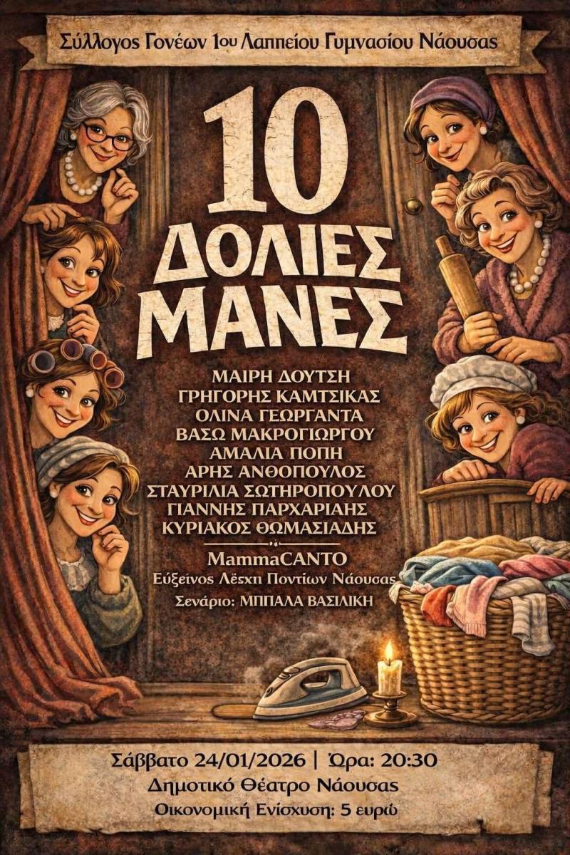«10 Δόλιες Μάνες» – Μια θεατρική γιορτή αγάπης, εθελοντισμού και… μαμαδίστικης τρέλας στη Νάουσα!
