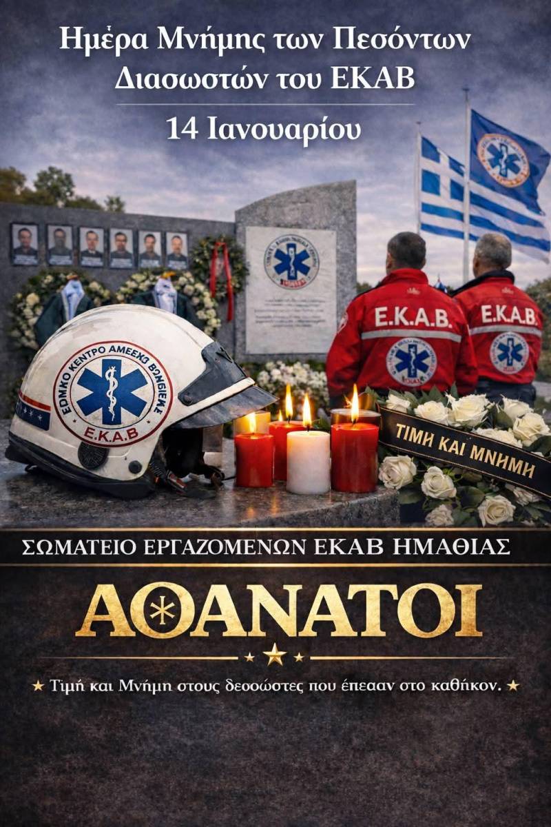 Ημαθία: Οι διασώστες του ΕΚΑΒ τιμούν τους πεσόντες συναδέλφους και καταγγέλλουν διαχρονικές παθογένειες