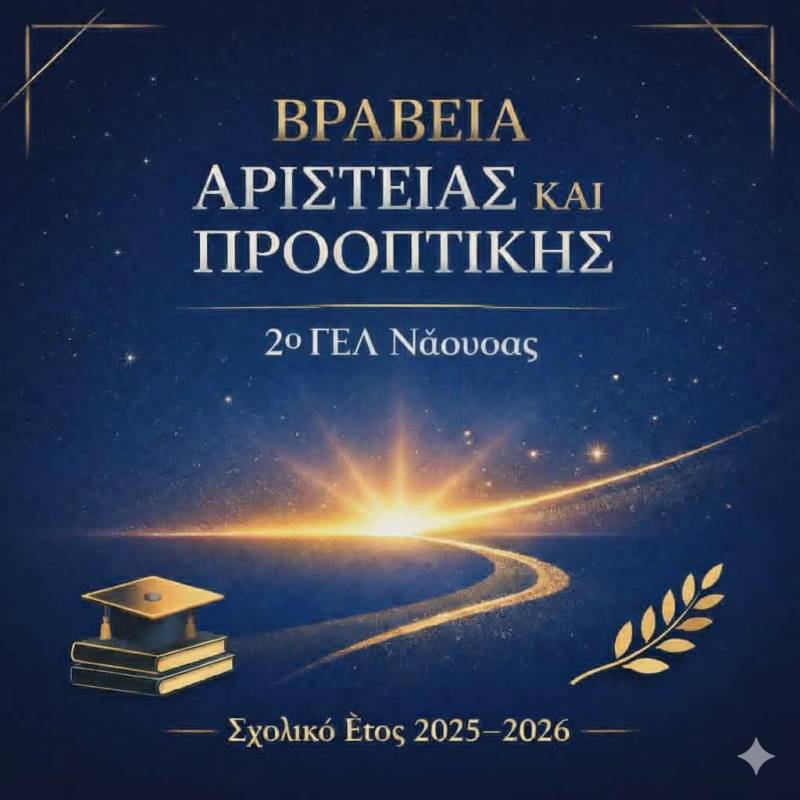 Θεσμός «Αριστείας & Προοπτικής» στο 2ο ΓΕΛ Νάουσας: Νέα βραβεία για την υποστήριξη των αποφοίτων