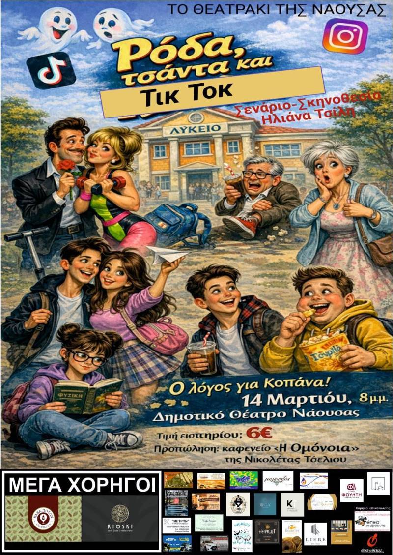 «Ρόδα Τσάντα και TikTok»: Μια θεατρική παράσταση στη Νάουσα για τη νέα γενιά και τις προκλήσεις της εποχής