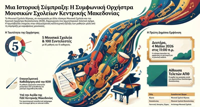 Το Μουσικό Σχολείο Βέροιας στη νεοσύστατη Συμφωνική Ορχήστρα Μουσικών Σχολείων Κεντρικής Μακεδονίας
